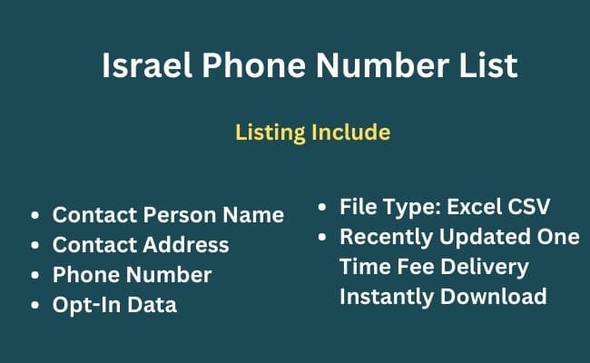 Israel phone number list