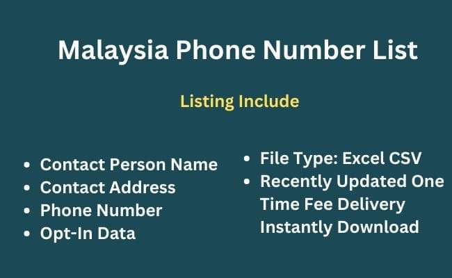 Malaysia phone number list